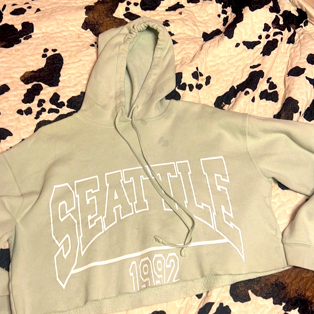 Wild Fable Seattle Cropped Hoodie. Greenish Color Size L